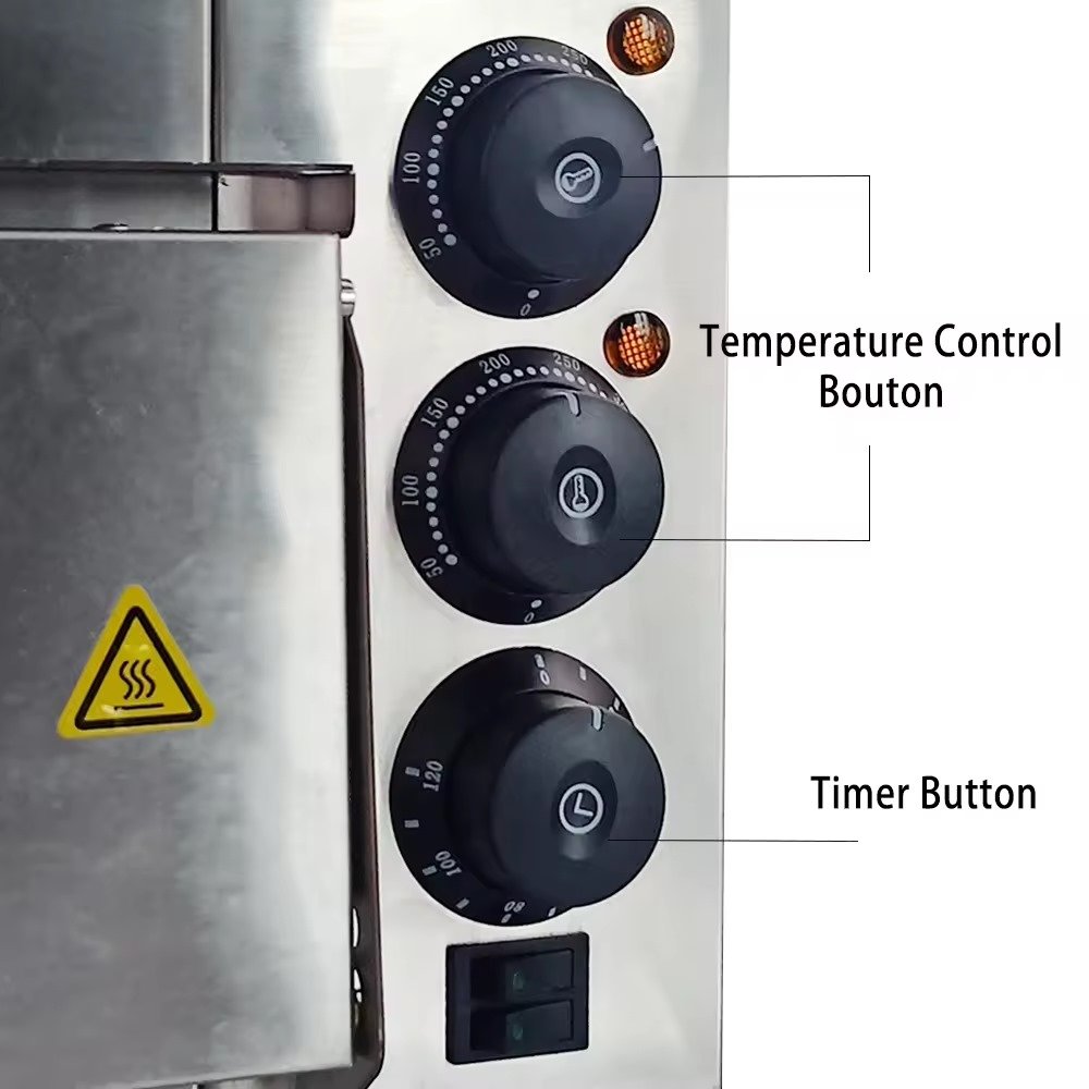 Temperature control and timer button layout diagram