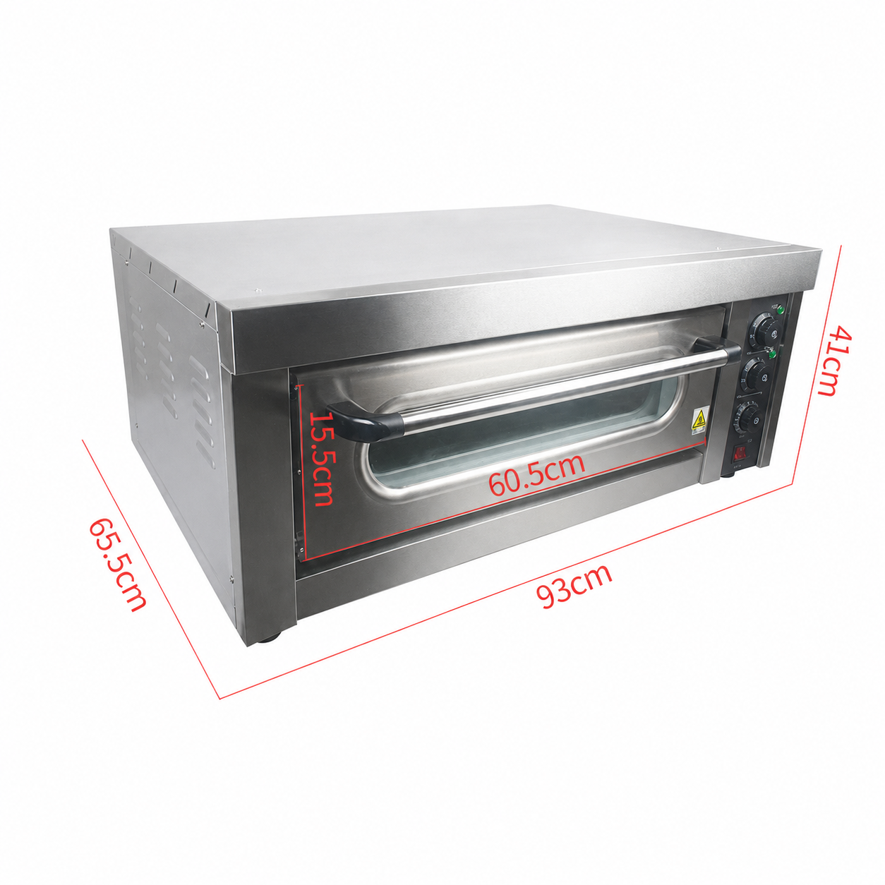 Electric single deck pizza oven dimensions diagram