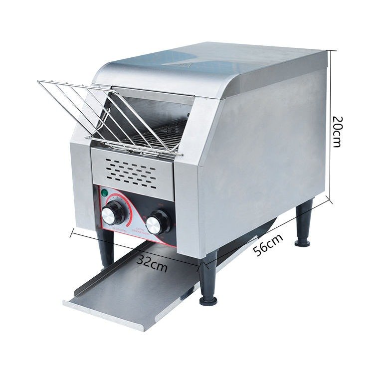 Dimensions diagram of the TT-150 conveyor toaster