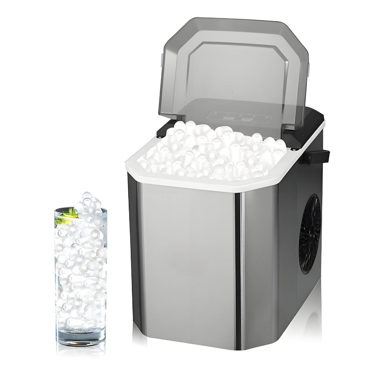Mini Bullet Ice Cube Ice Maker, filled with bullet ice cubes