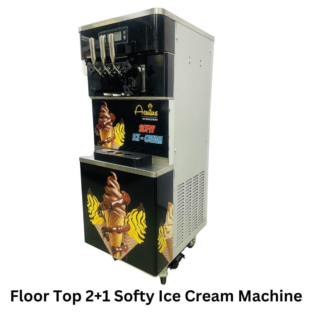 Softy Ice Cream Making Machine, Movable Floor Model, alternate front view