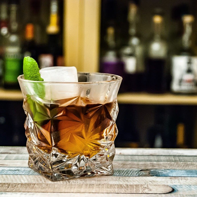 Ice cube from the Commercial Automatic Ice Cube Maker in a served drink
