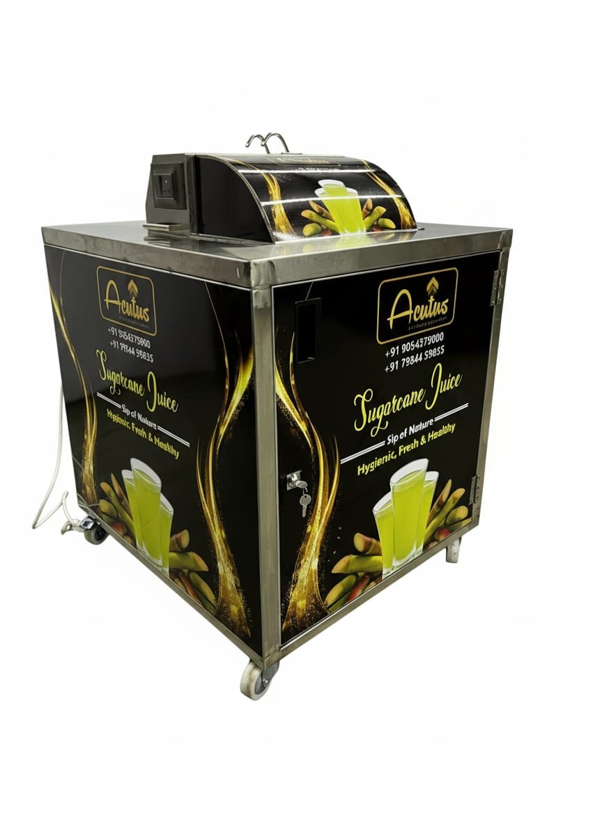 Sugarcane Juice Machine with Chiller, angled studio view