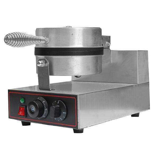 Commercial round Belgian waffle maker with round mold open