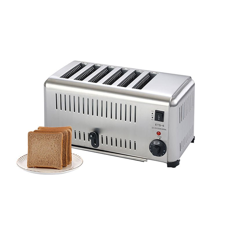 Commercial 6 slice toaster with a plate of fresh toast