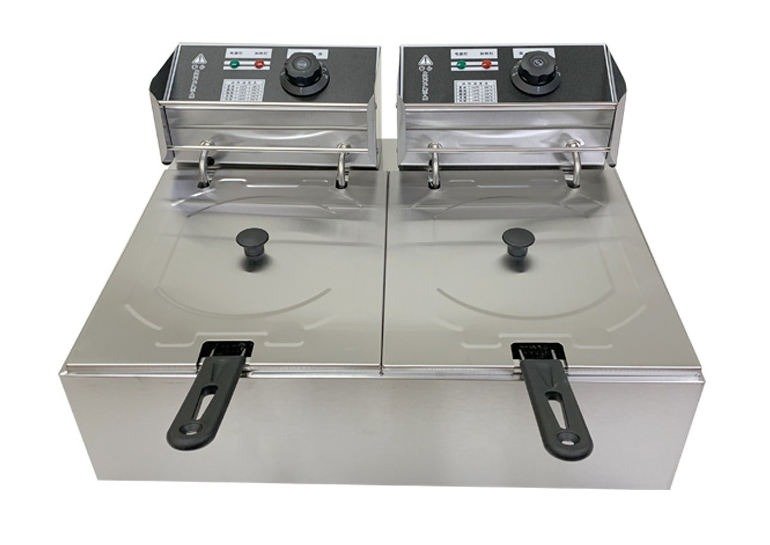 6+6 litre double tank electric deep fryer with independent controls