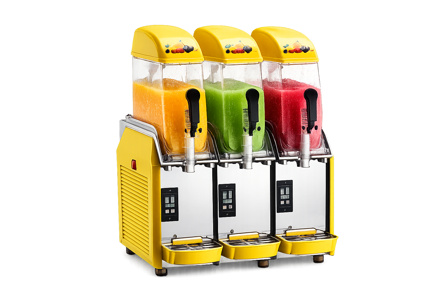 Three Tank Commercial Maker Slush Machine, dramatic studio shot