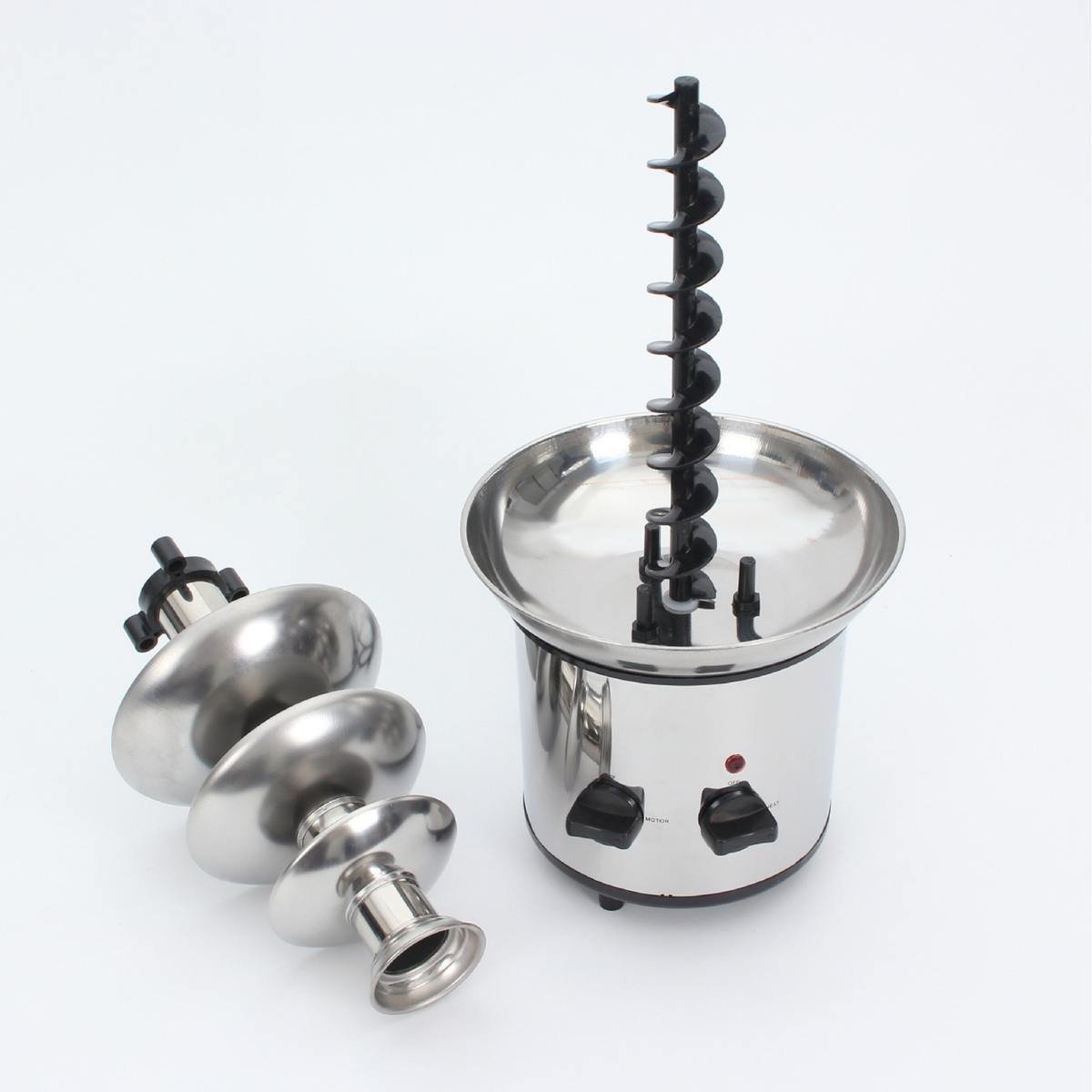 Chocolate fountain auger and tier parts, disassembled