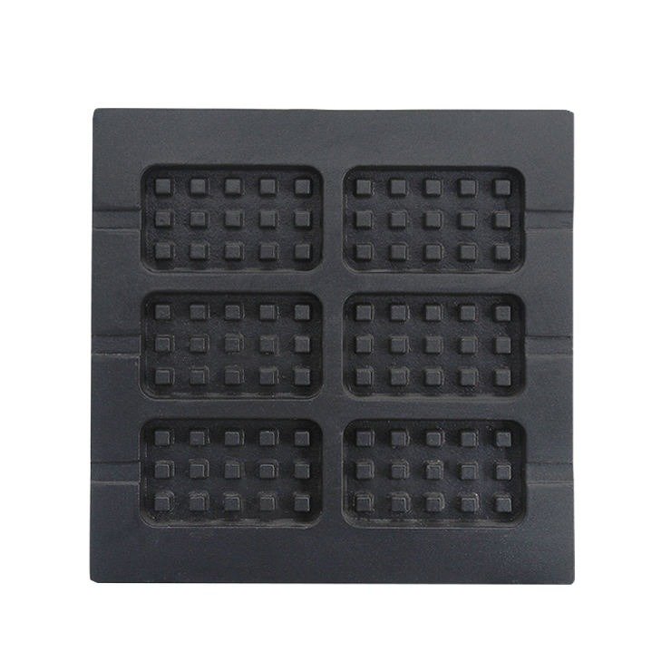 Close-up of the 6-piece non-stick waffle plate grid