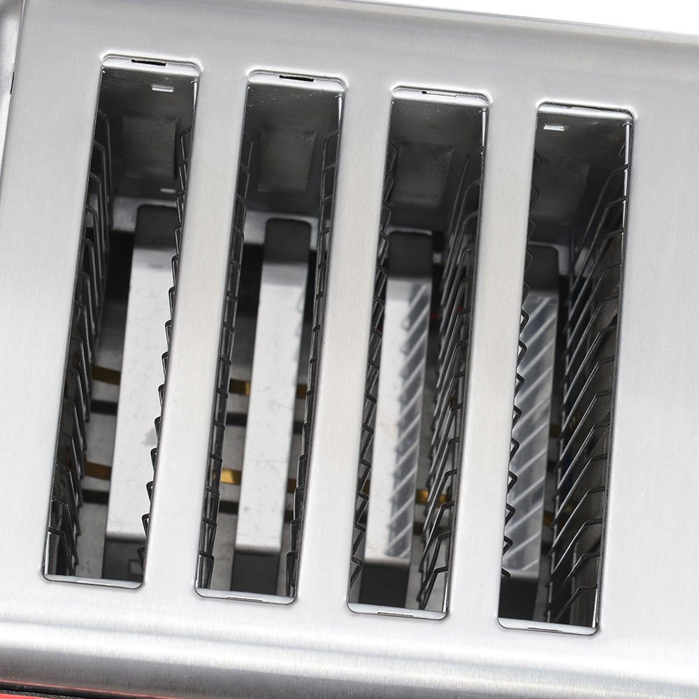 Interior view of the toasting slots and heating elements