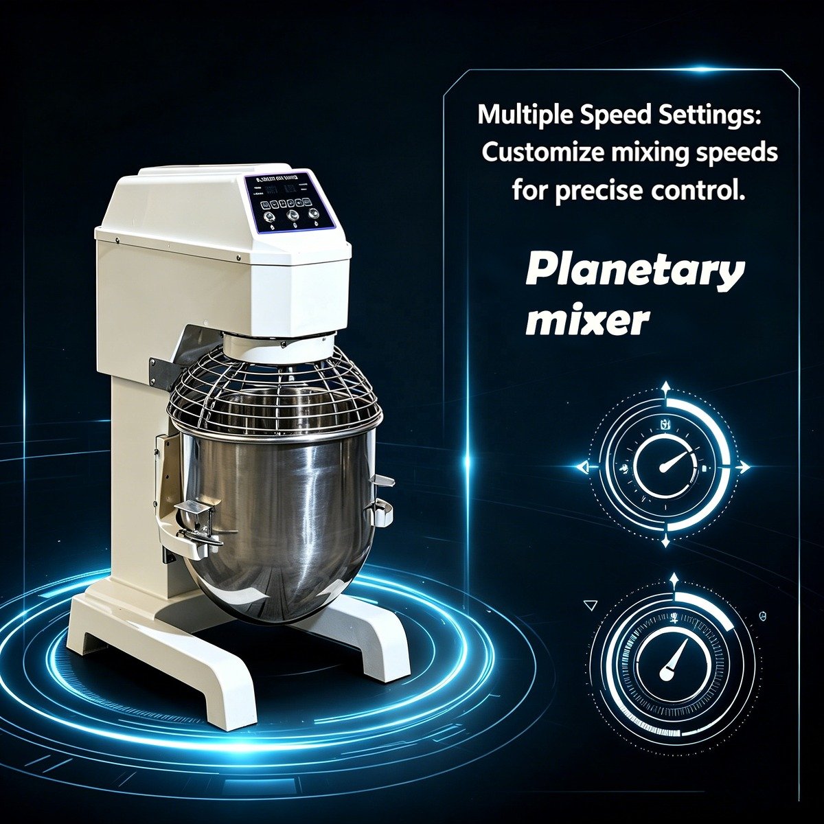 Multiple speed settings for precise mixing control on the B-40 LTR planetary mixer