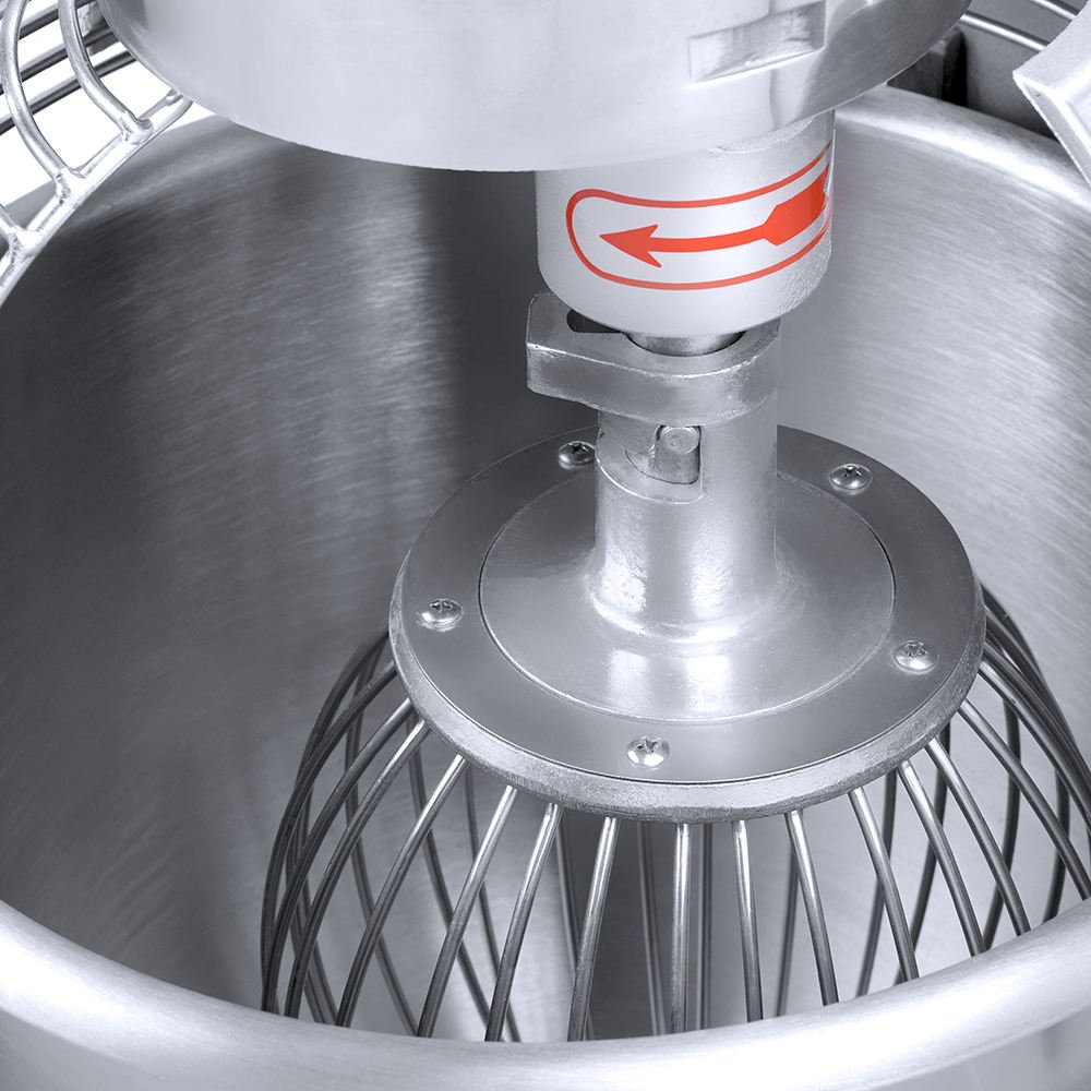 Wire whisk attachment detail of the B-10 LTR planetary mixer